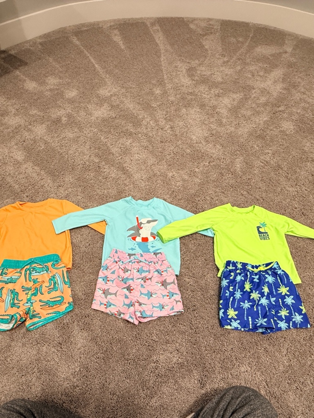 Jumping Beans swim trunks & rashguard